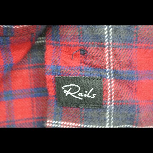 NWT Rails Red & Blue Plaid Collared Shirt Flannel XS - Picture 7 of 12